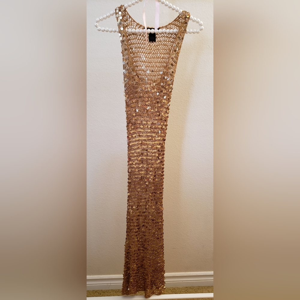 Arden B Gold Maxi Dress